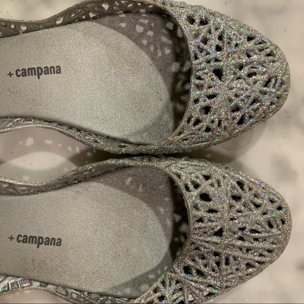 Melissa Silver Glitter Flats